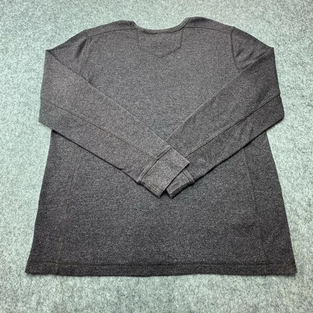 Eddie Bauer Sweater Mens XLT Gray Thermal Knit Crewneck Long Sleeve Pullover